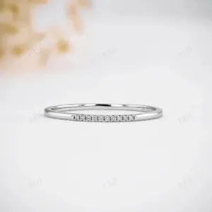 0.03CTW CVD Diamond Ultra Thin Minimalist Stackable Ring