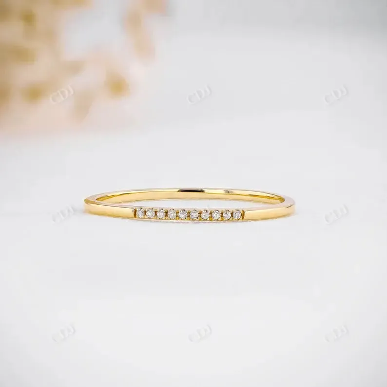 0.03CTW CVD Diamond Ultra Thin Minimalist Stackable Ring