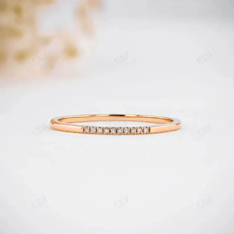 0.03CTW CVD Diamond Ultra Thin Minimalist Stackable Ring
