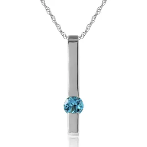 0.25 Carat 14K Solid White Gold Mysterious Ways Blue Topaz Necklace