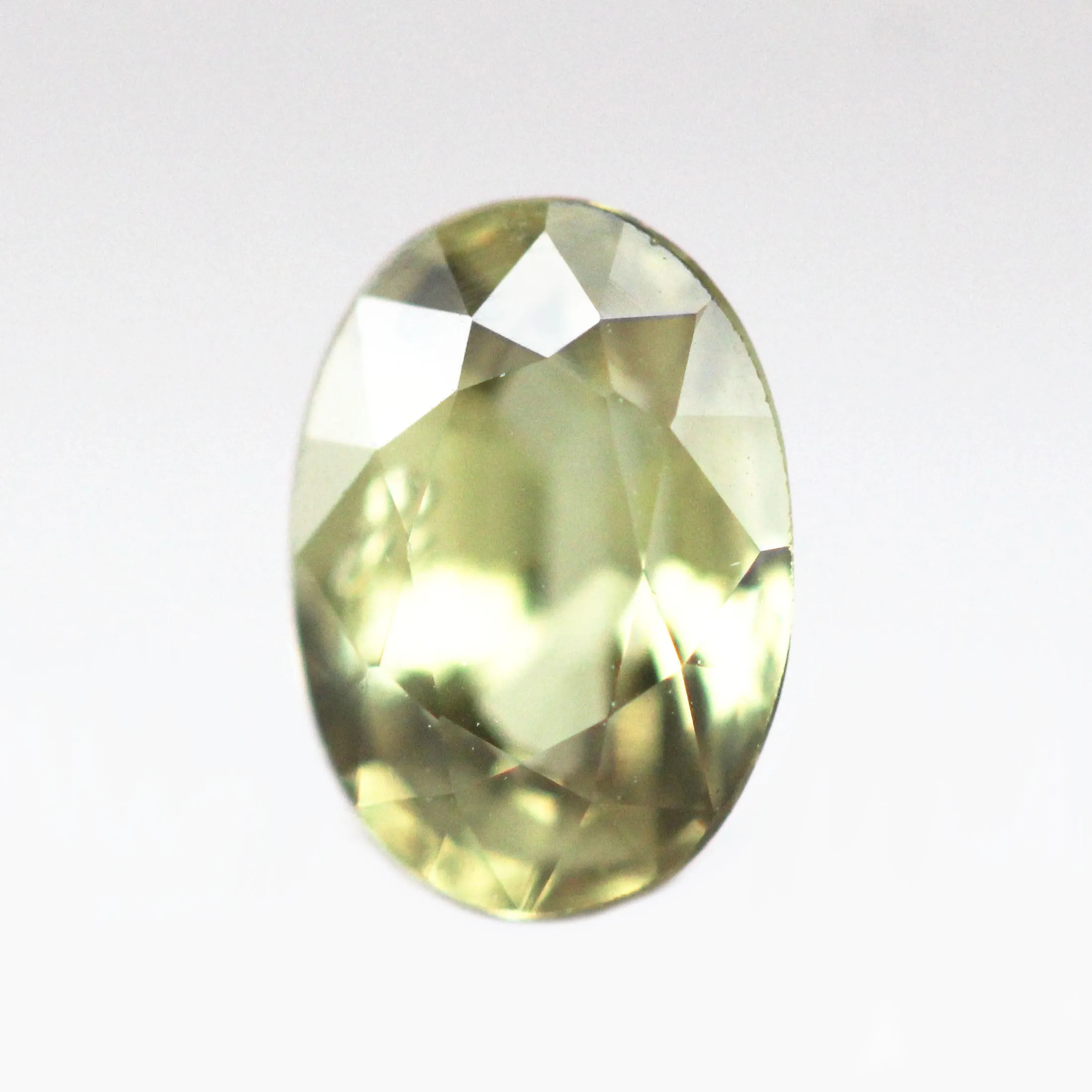 0.97 Carat GIA Certified Color-Change Yellow Green Oval Chrysoberyl Alexandrite for Custom Work - Inventory Code YGAO097