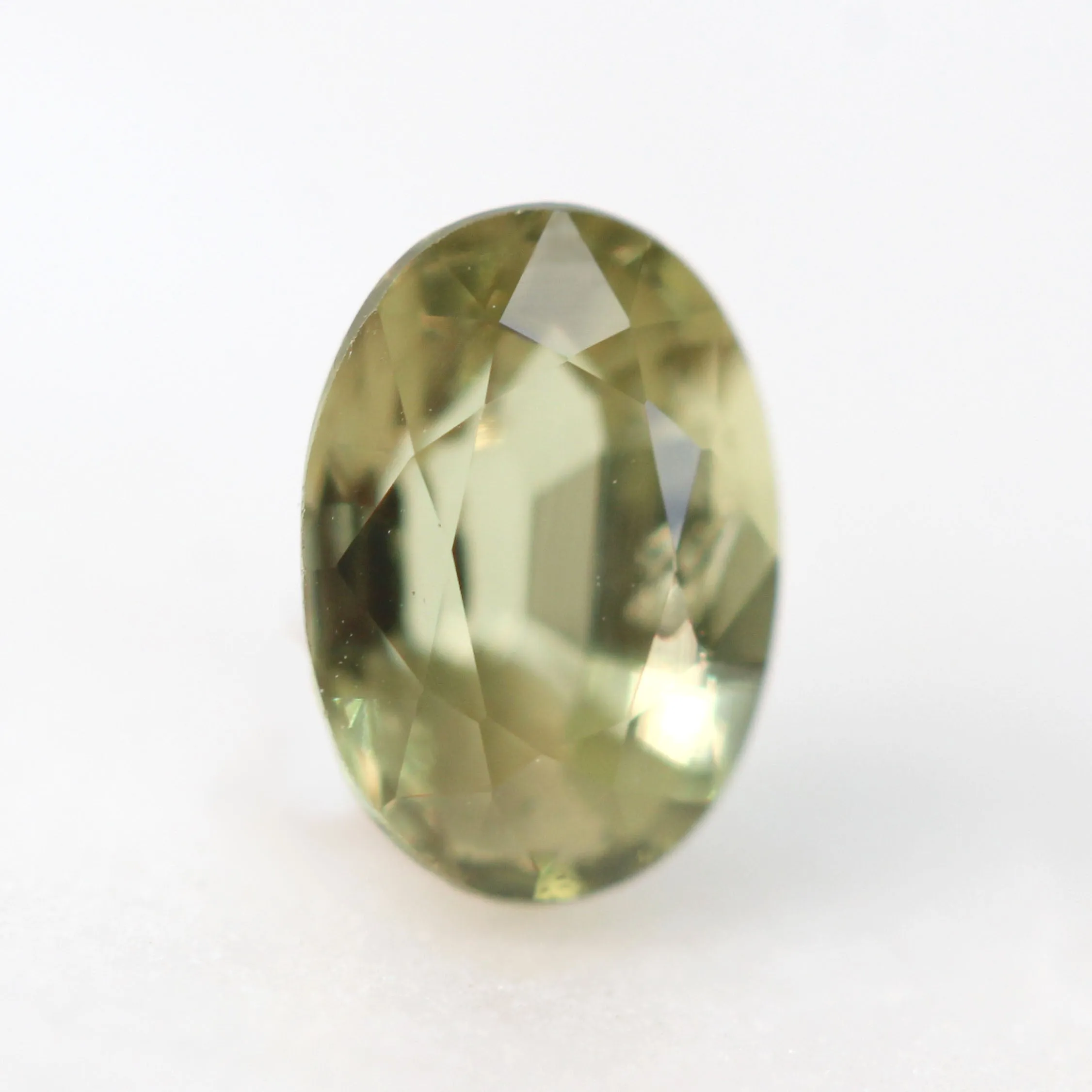 0.97 Carat GIA Certified Color-Change Yellow Green Oval Chrysoberyl Alexandrite for Custom Work - Inventory Code YGAO097