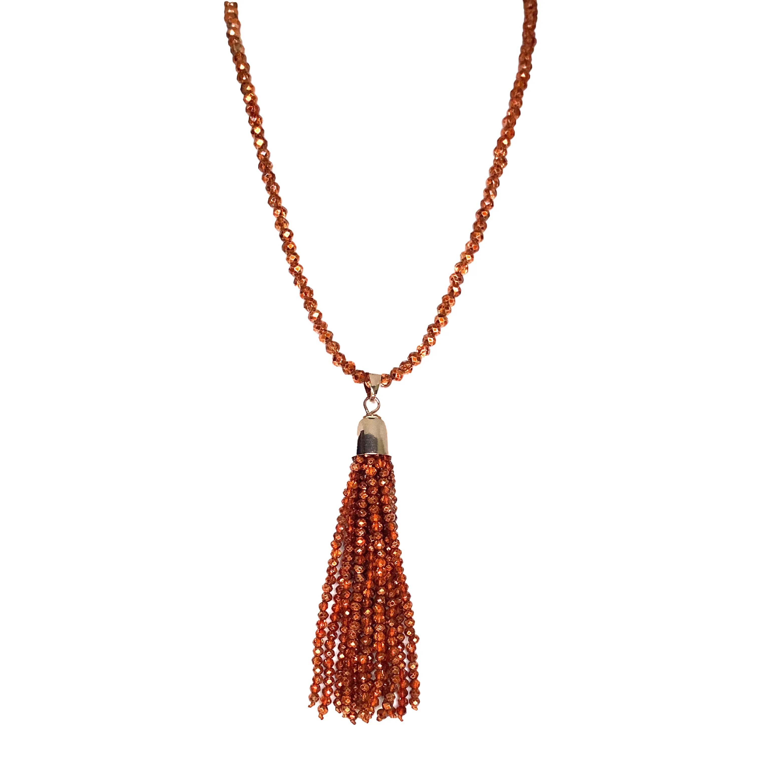 10 Way BUNDLE  - Orange Copper Crystal (Includes 10 Way Necklace, Tassel & Mini Connectors)