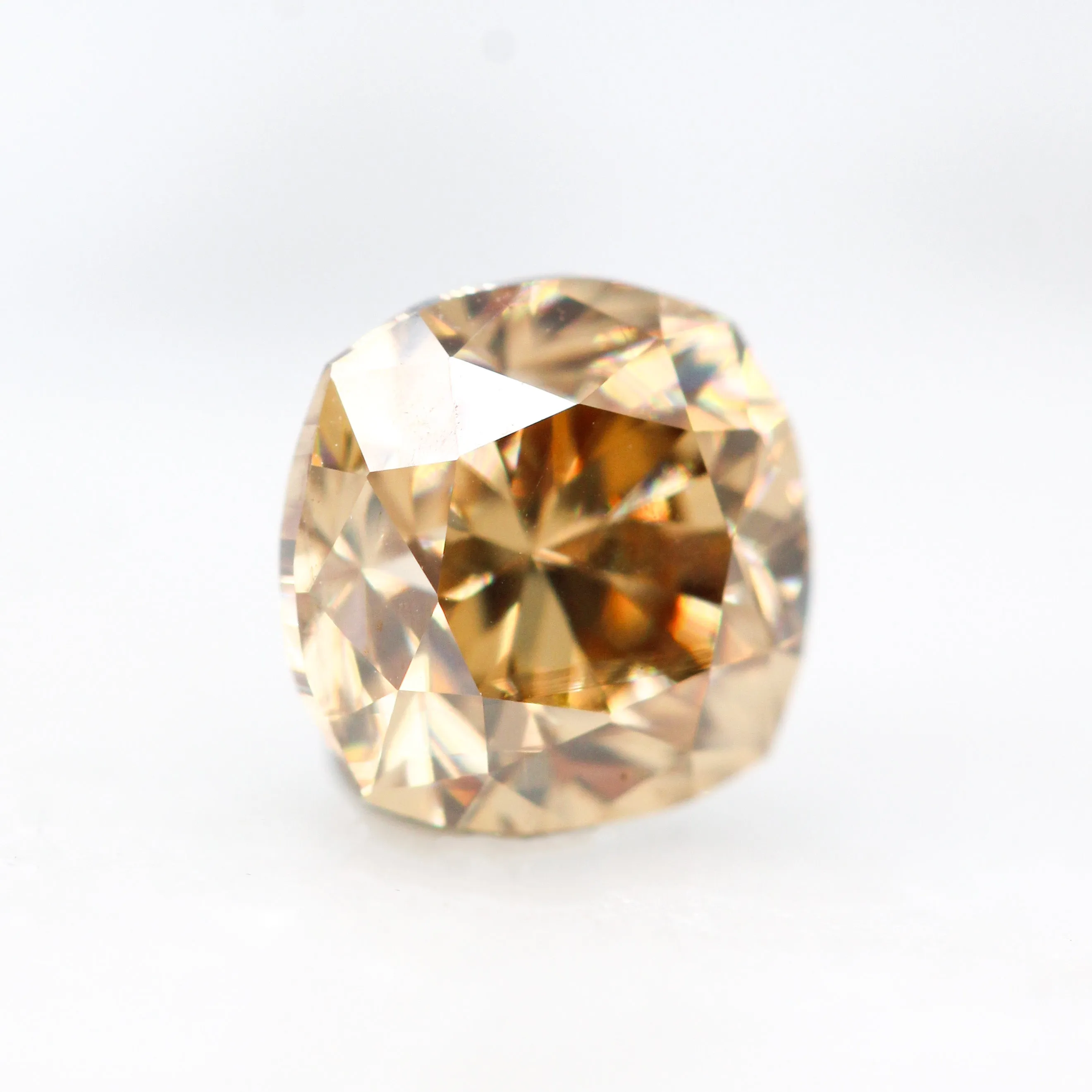 1.10 Carat Cushion Cut Golden Moissanite for Custom Work - Inventory Code GCM110