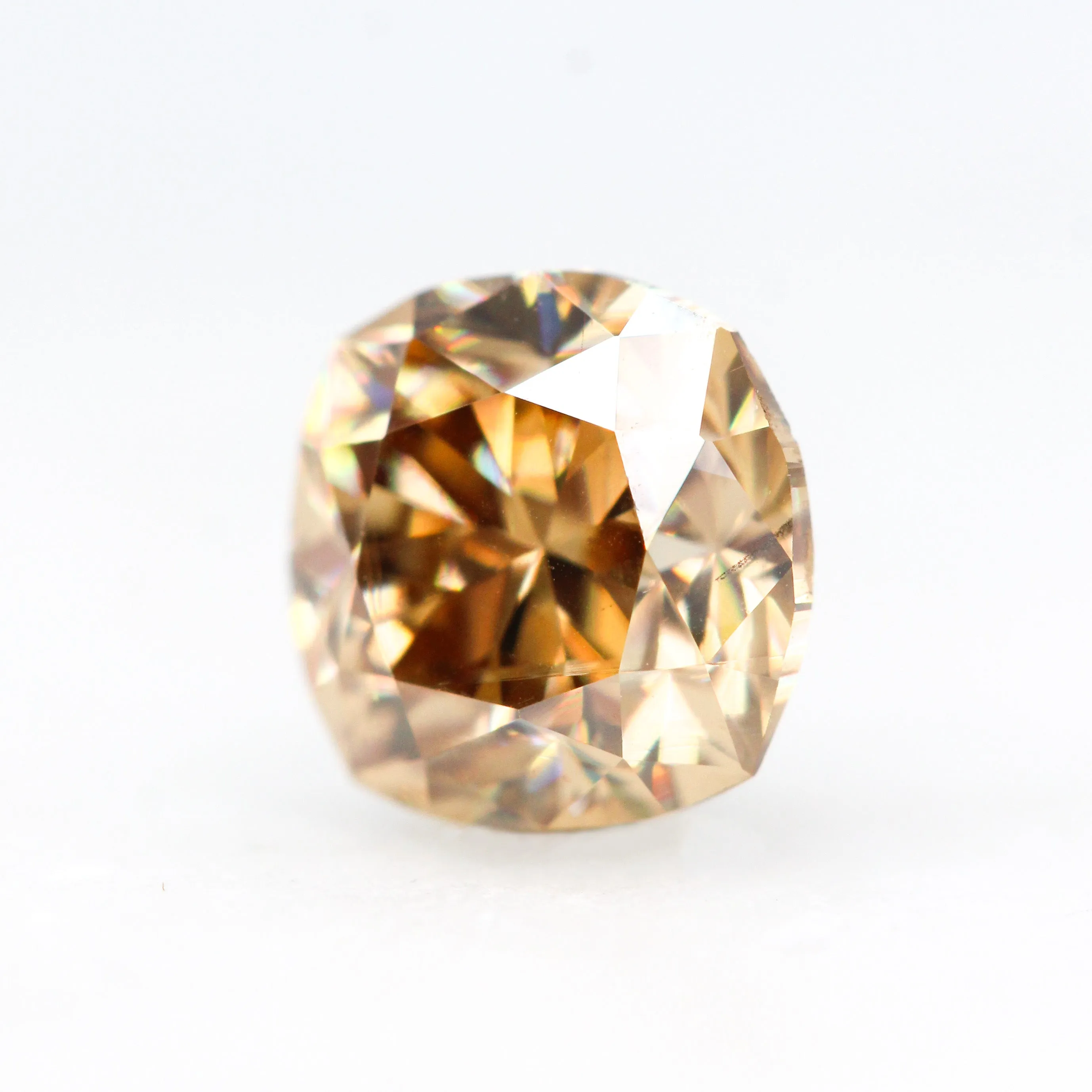 1.10 Carat Cushion Cut Golden Moissanite for Custom Work - Inventory Code GCM110