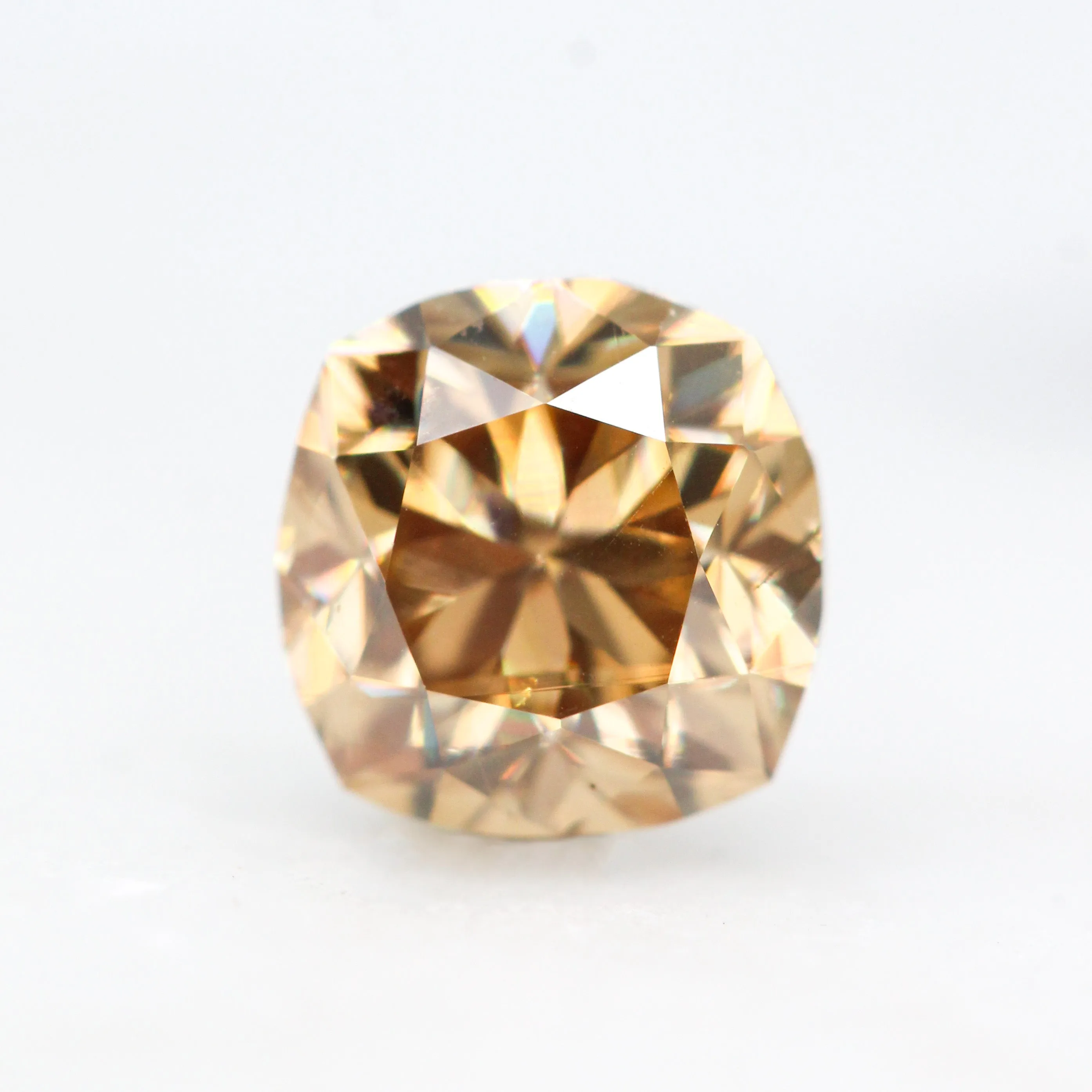 1.10 Carat Cushion Cut Golden Moissanite for Custom Work - Inventory Code GCM110