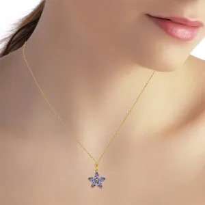 1.4 Carat 14K Solid Yellow Gold Necklace Natural Tanzanite
