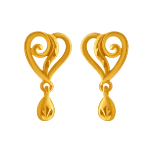 14KT (585) Yellow Gold Stud Earrings For Women