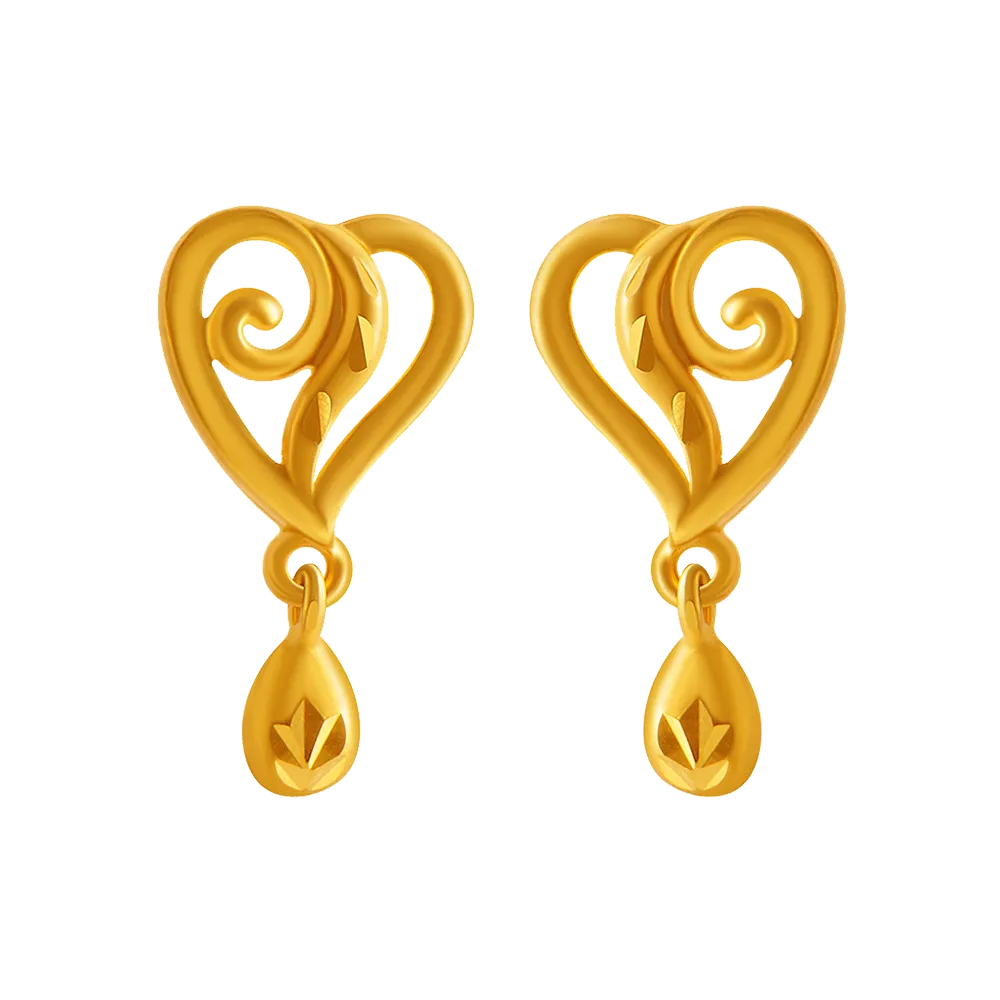 14KT (585) Yellow Gold Stud Earrings For Women