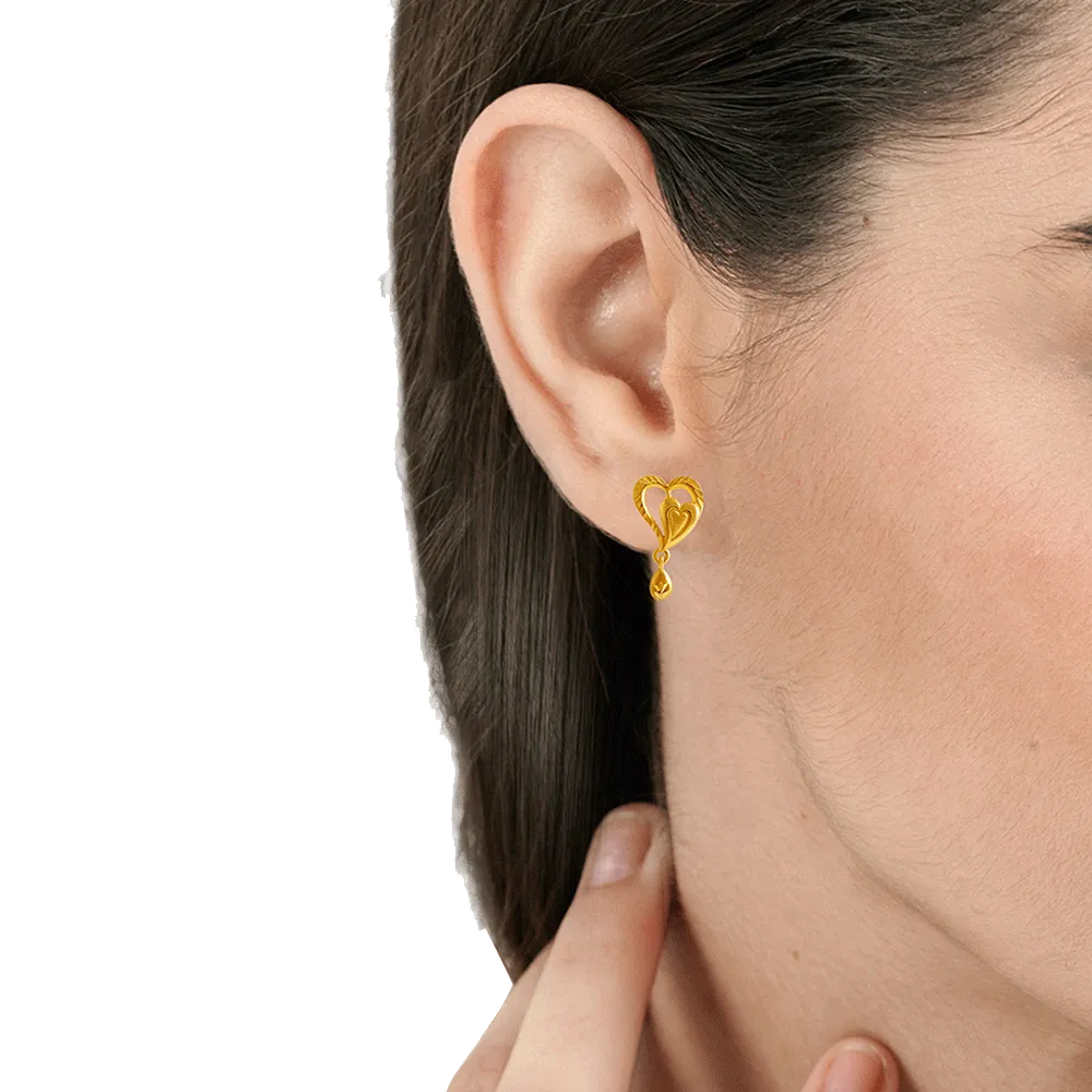 14KT (585) Yellow Gold Stud Earrings For Women