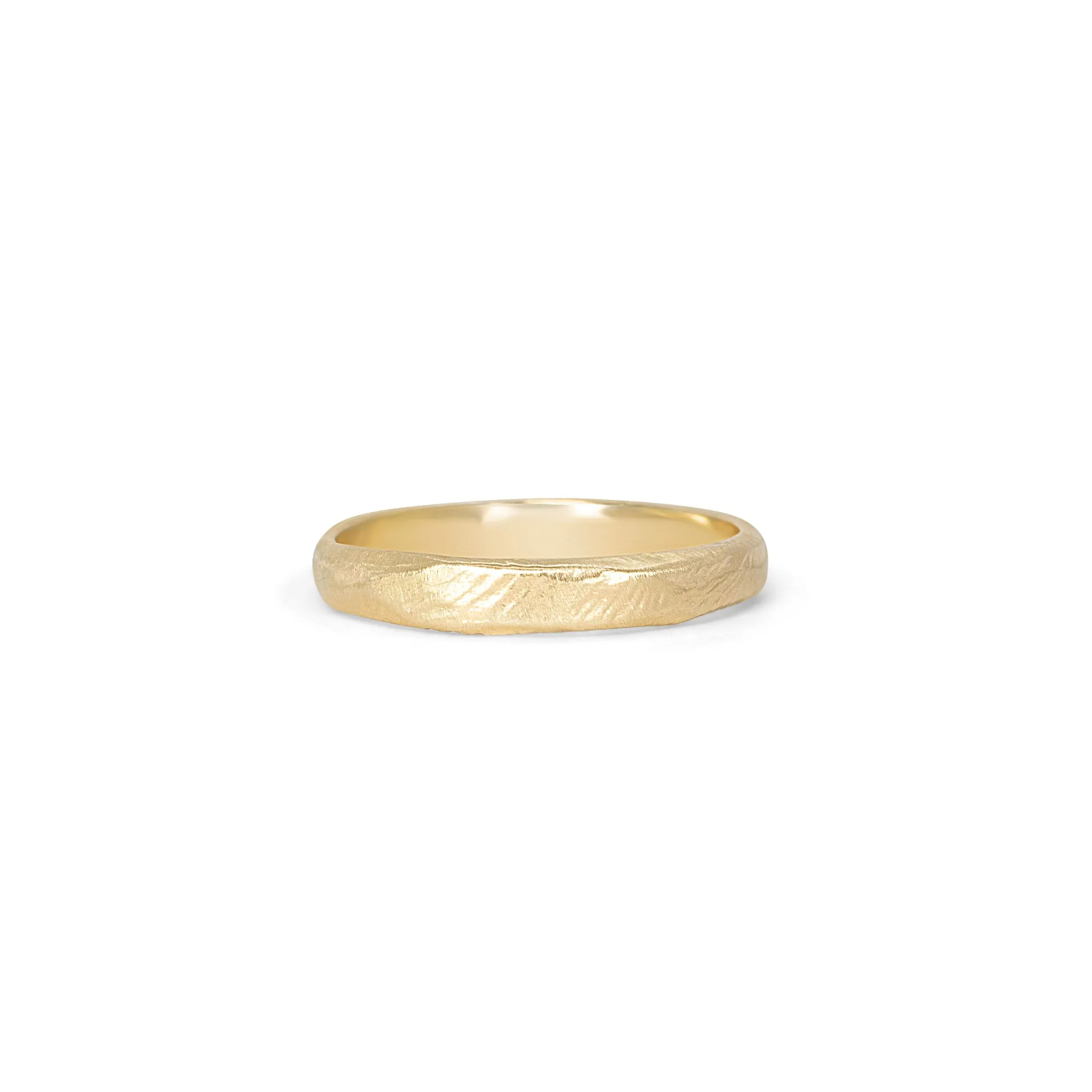 18K Carved Wedding Band 3mm