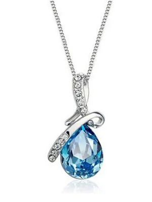 1PC Necklace For Women's Cubic Zirconia Blue Street Daily Alloy Classic Pear