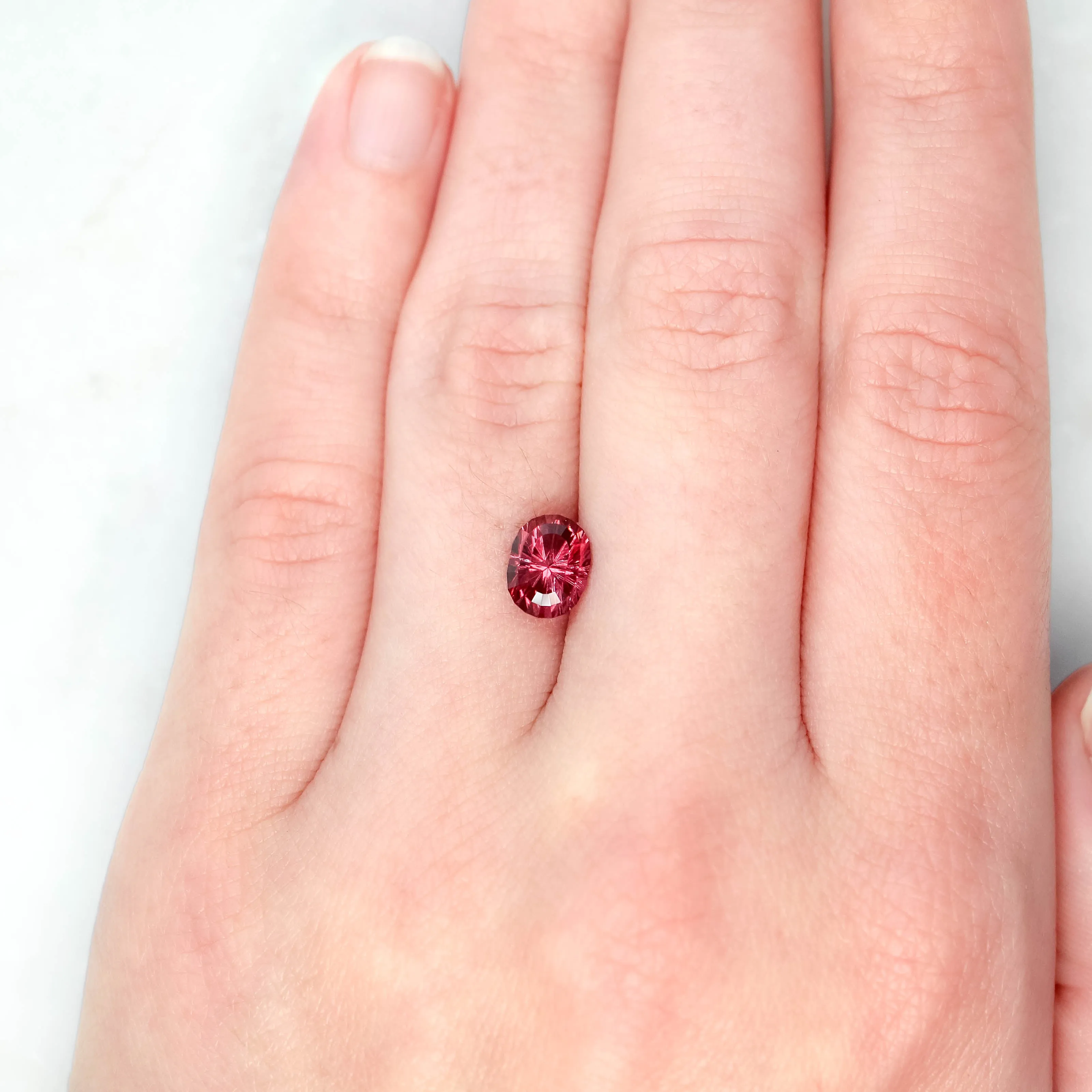 2.02 Carat John Dyer Starbrite Geometric Oval Malaya Garnet for Custom Work - Inventory Code GOG202