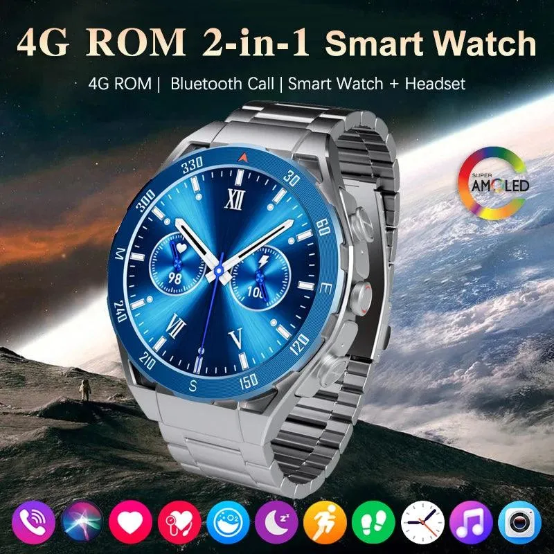 2024 Men's All-in-One Bluetooth Smartwatch with TWS Headphones and GPS Connectivity