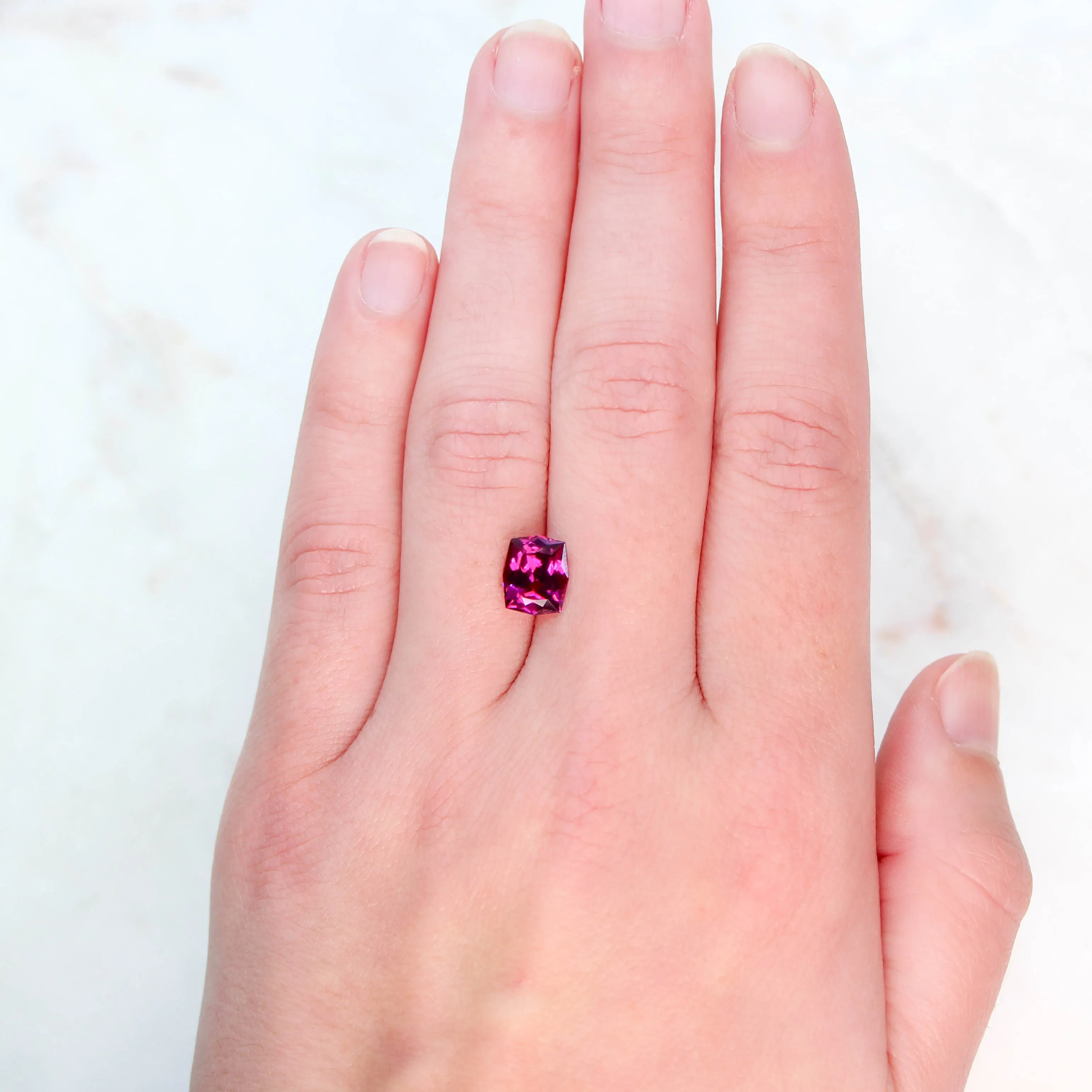 2.28 Carat Geometric Fancy Cushion Cut Rhodolite Garnet for Custom Work - Inventory Code FCG228
