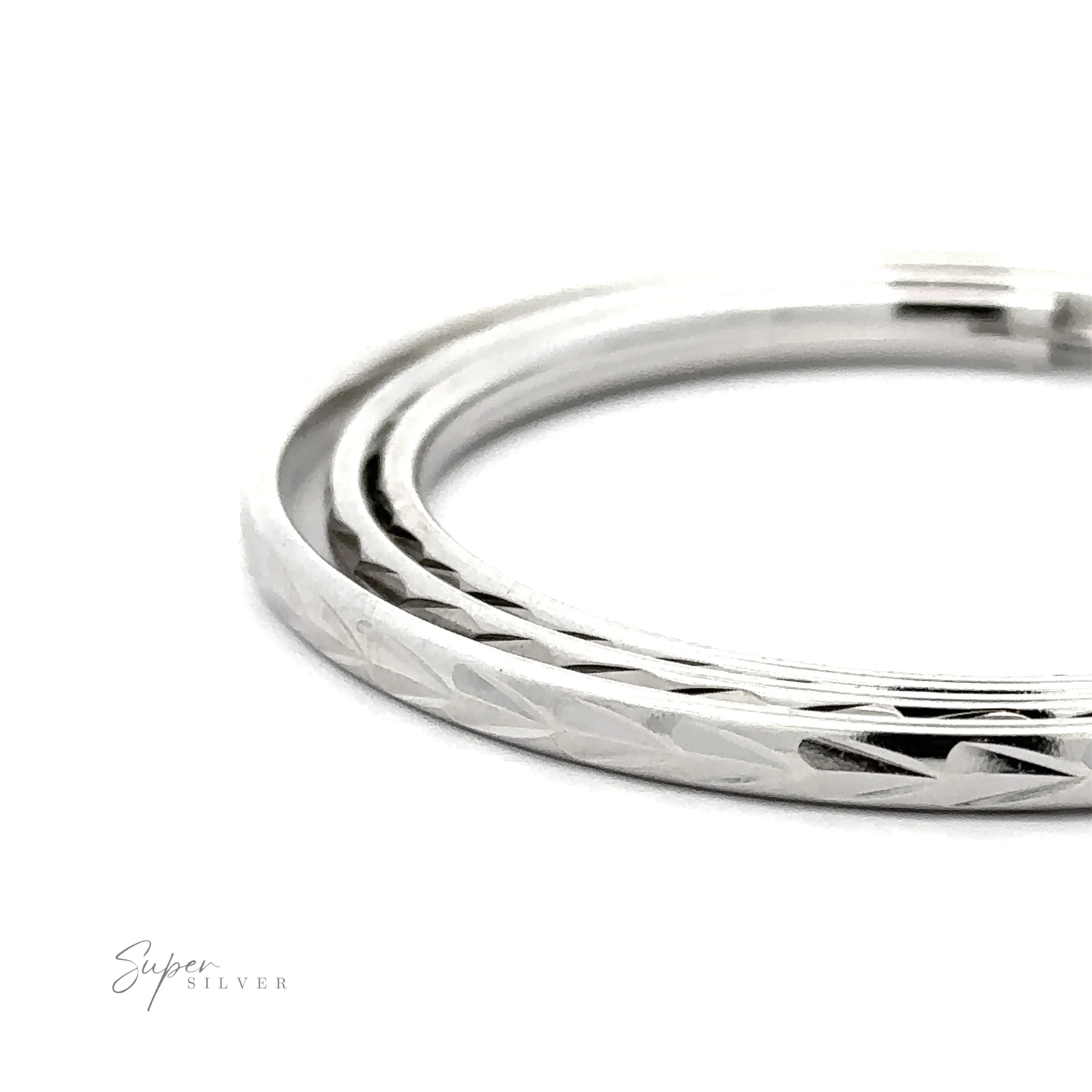 3mm Chevron Faceted Hoops