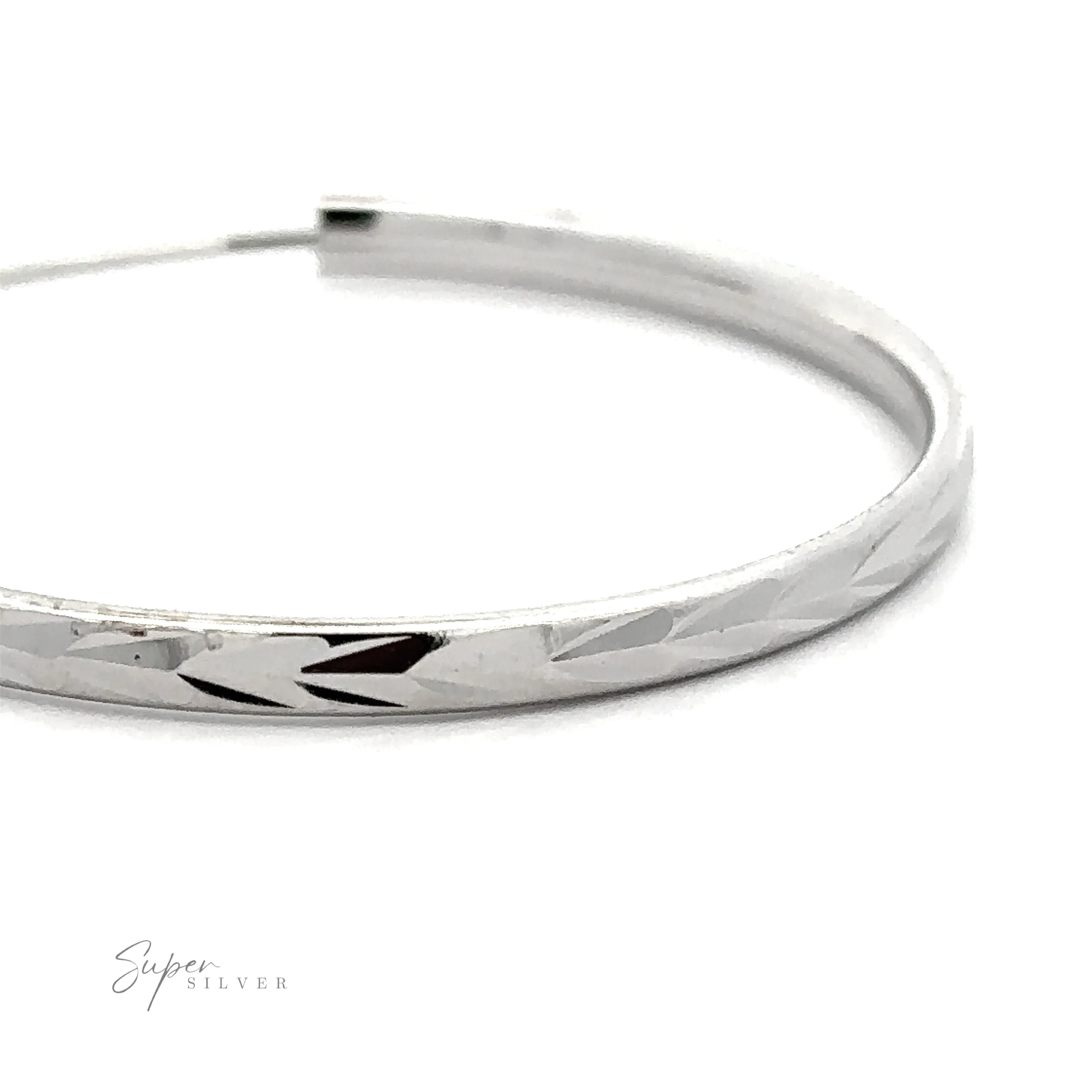 3mm Chevron Faceted Hoops