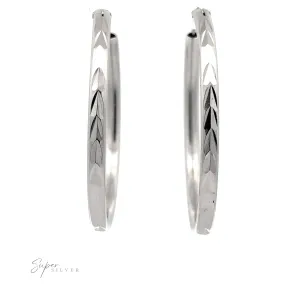 3mm Chevron Faceted Hoops
