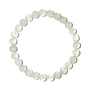 6MM Moonstone Bracelet for Men Women | Fits for 6-6.5" Wrist | Natural Crown Chakra Crystal for Emotion Spiritual | Gemstones for Relationship & Love