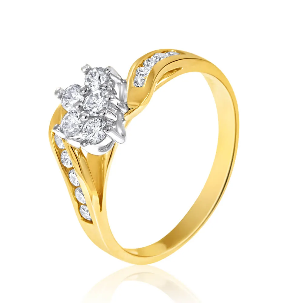 9ct Yellow Gold Diamond Enticing Ring