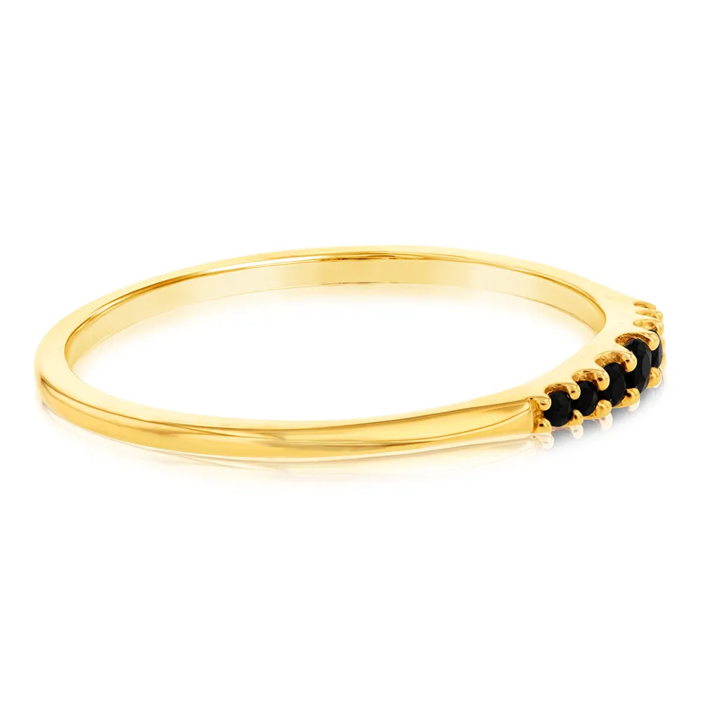 9ct Yellow Gold Graduating Natural Sapphire Ring