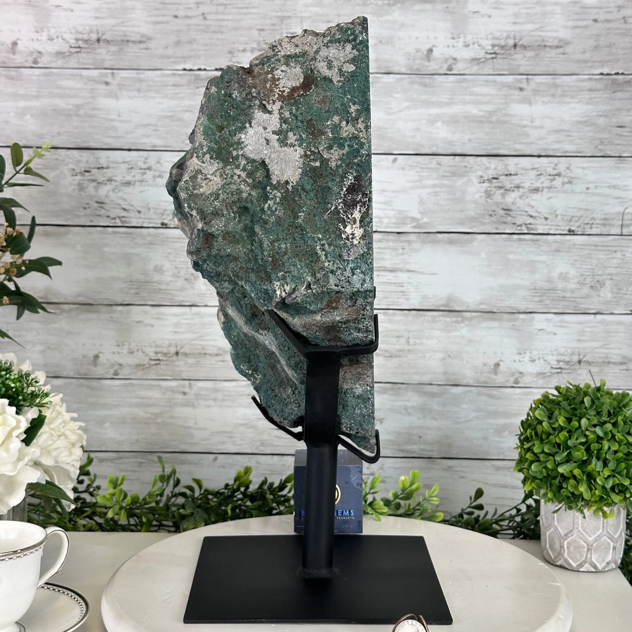 Amethyst Cluster on a Metal Base, 32.4 lbs & 18" Tall #5491-0104