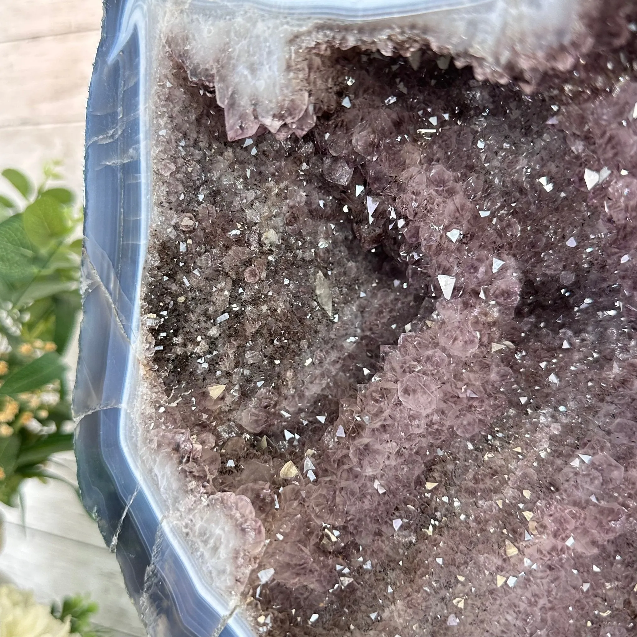 Amethyst Cluster on a Metal Base, 32.4 lbs & 18" Tall #5491-0104