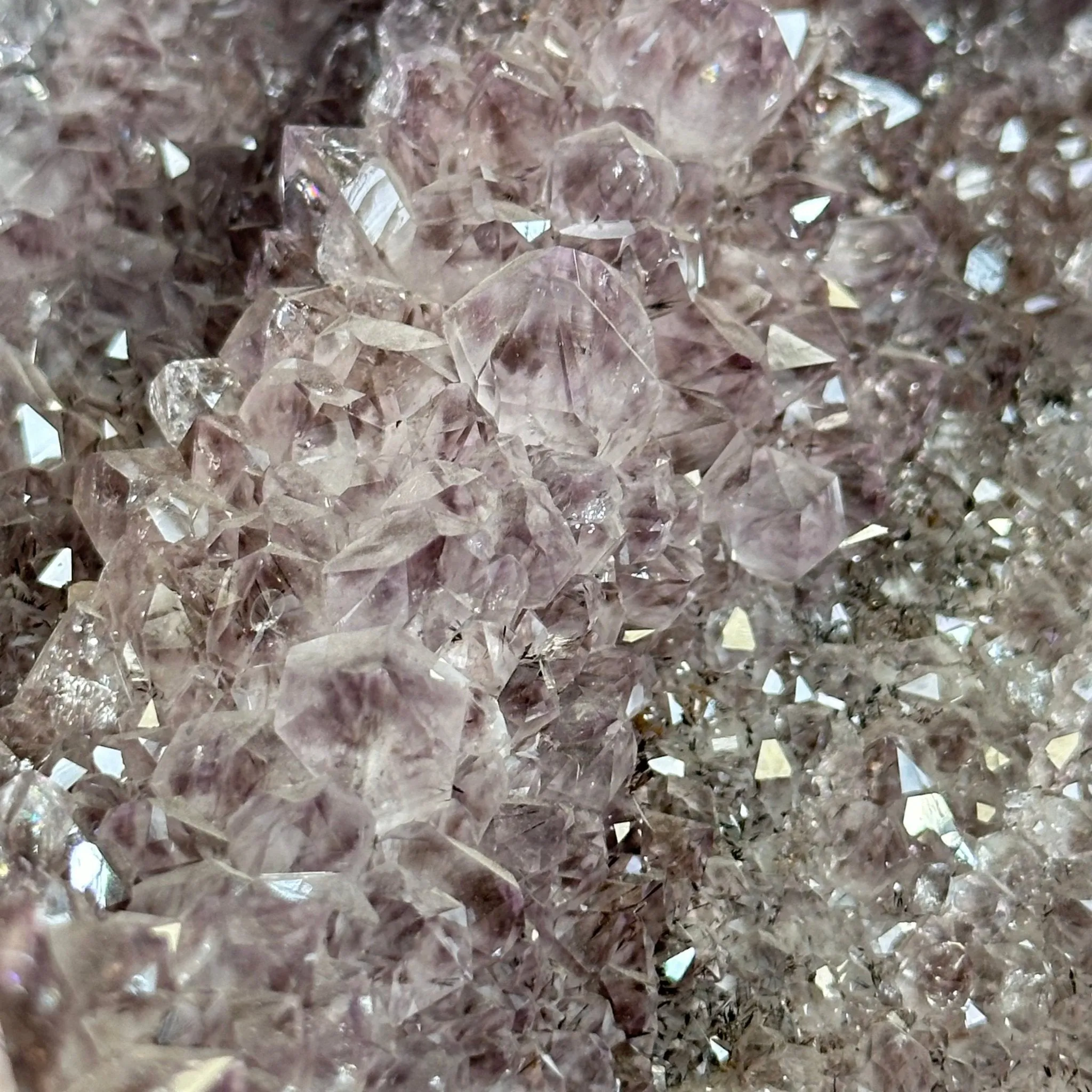 Amethyst Cluster on a Metal Base, 32.4 lbs & 18" Tall #5491-0104