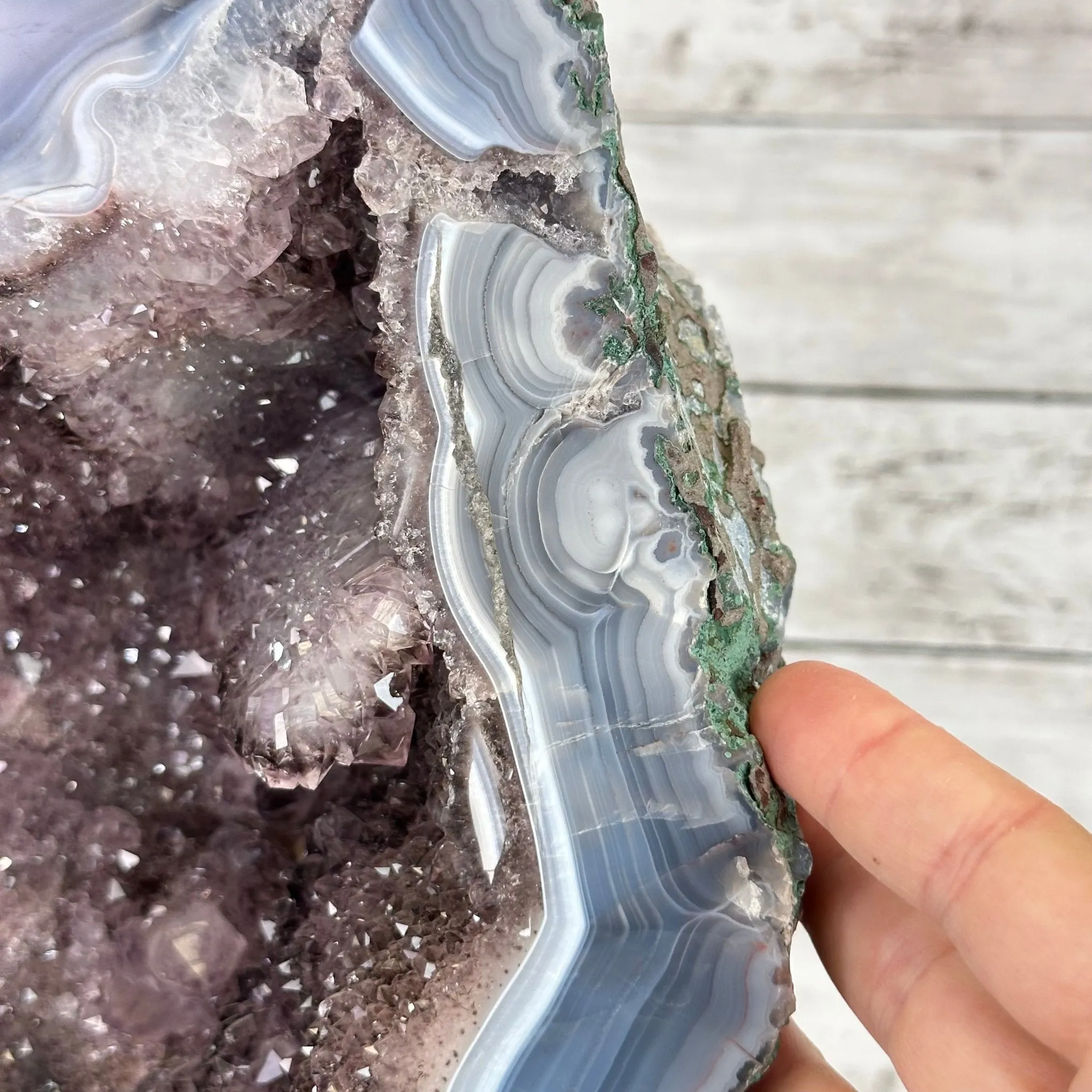 Amethyst Cluster on a Metal Base, 32.4 lbs & 18" Tall #5491-0104