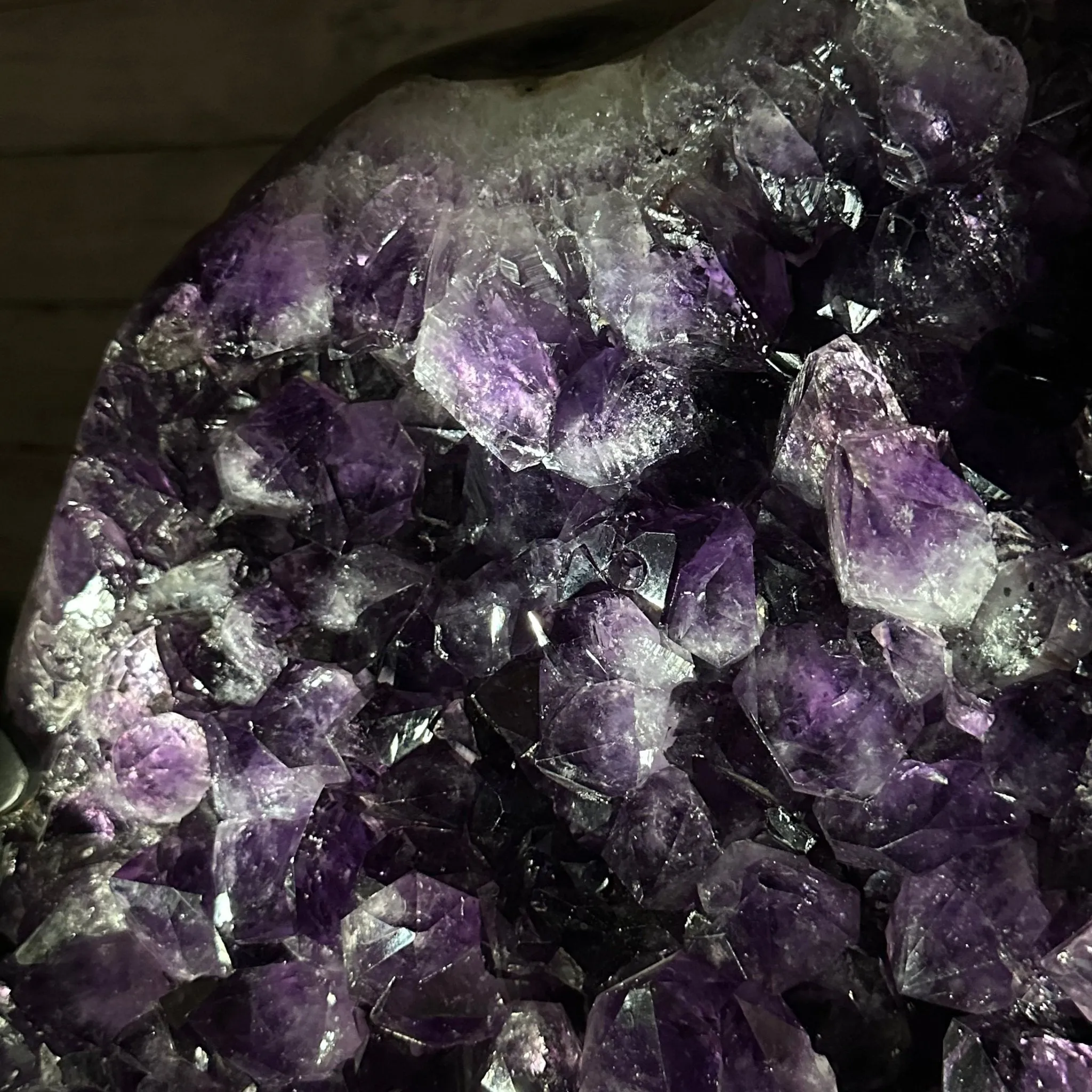 Amethyst Cluster on a Metal Base, 74.3 lbs & 23.5" Tall, #5491-0151