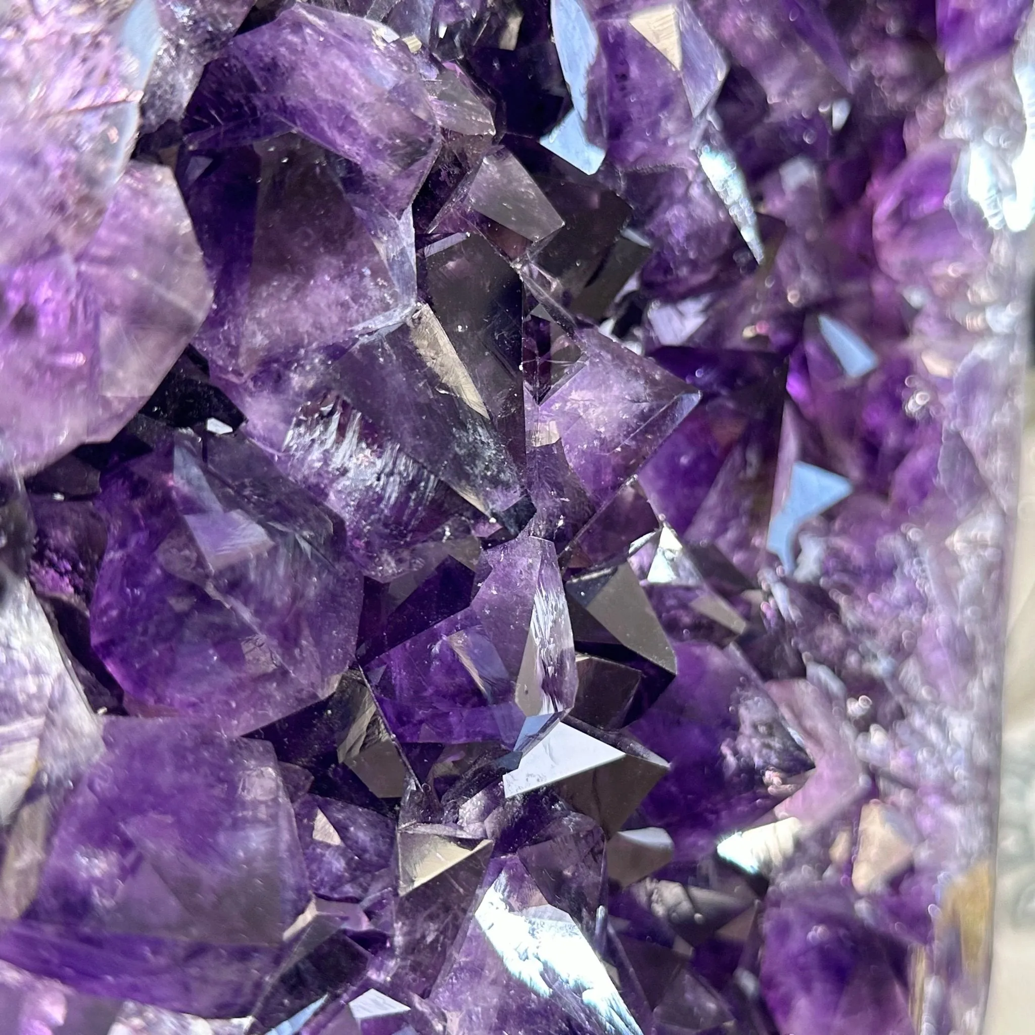 Amethyst Cluster on a Metal Base, 74.3 lbs & 23.5" Tall, #5491-0151
