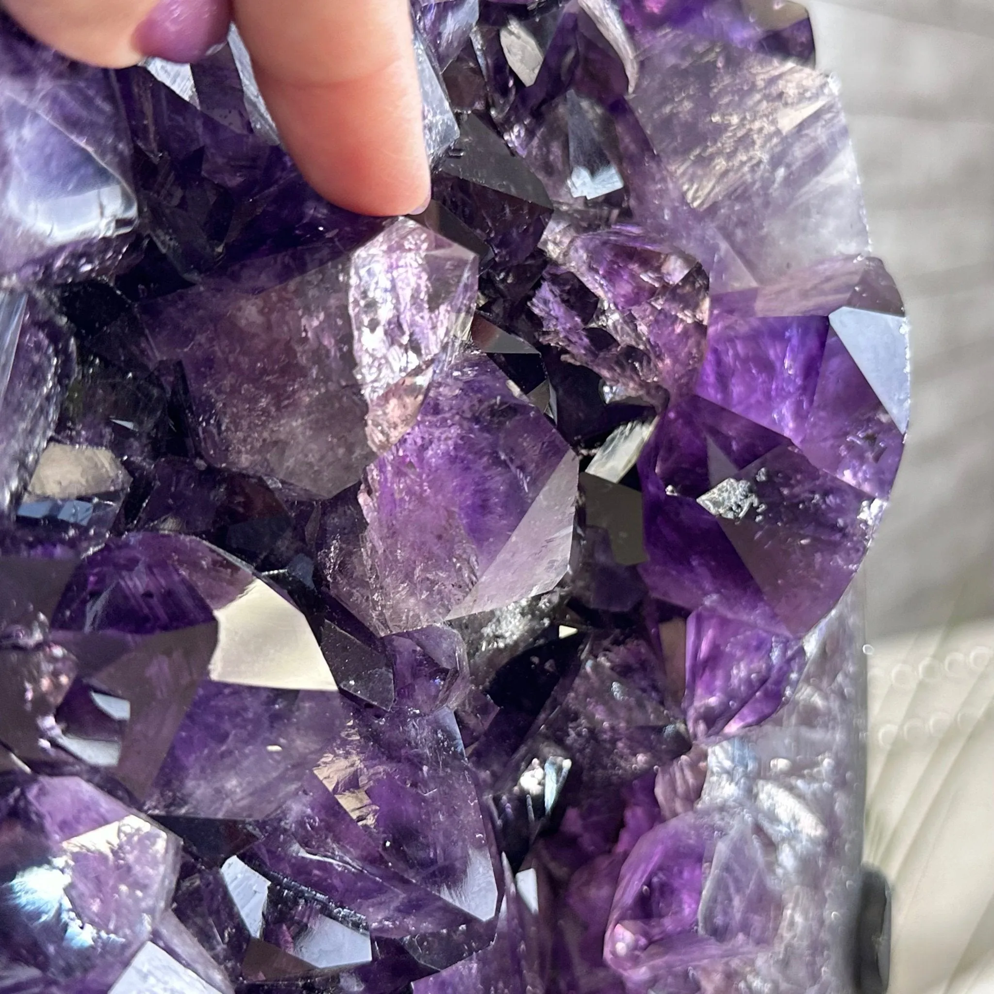 Amethyst Cluster on a Metal Base, 74.3 lbs & 23.5" Tall, #5491-0151