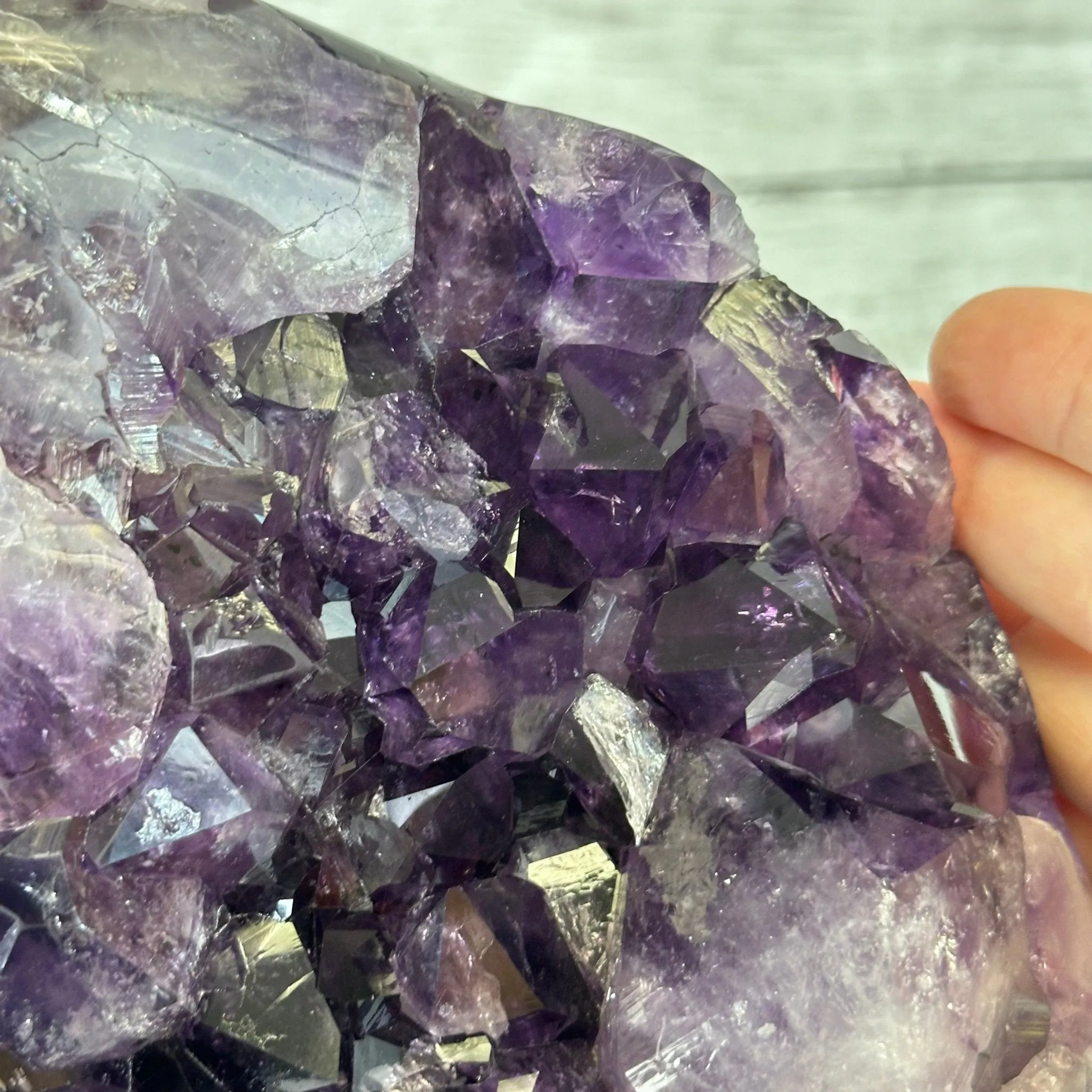 Amethyst Cluster on a Metal Base, 74.3 lbs & 23.5" Tall, #5491-0151