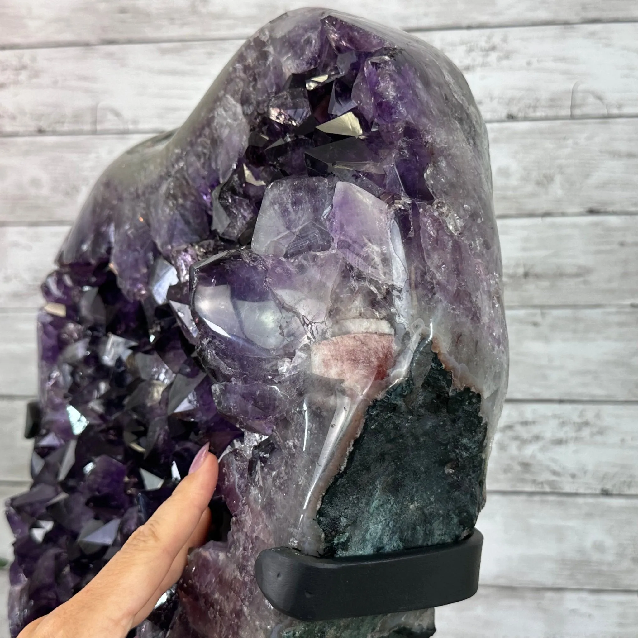 Amethyst Cluster on a Metal Base, 74.3 lbs & 23.5" Tall, #5491-0151