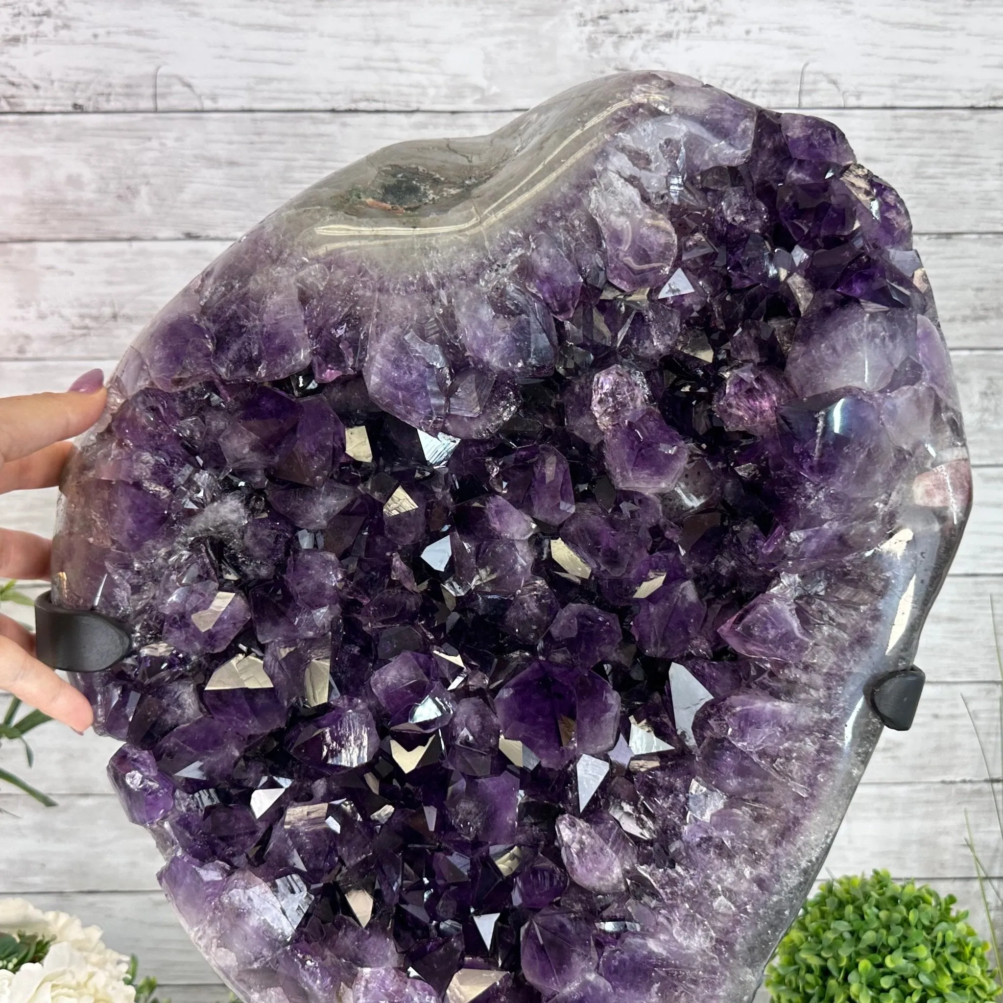 Amethyst Cluster on a Metal Base, 74.3 lbs & 23.5" Tall, #5491-0151
