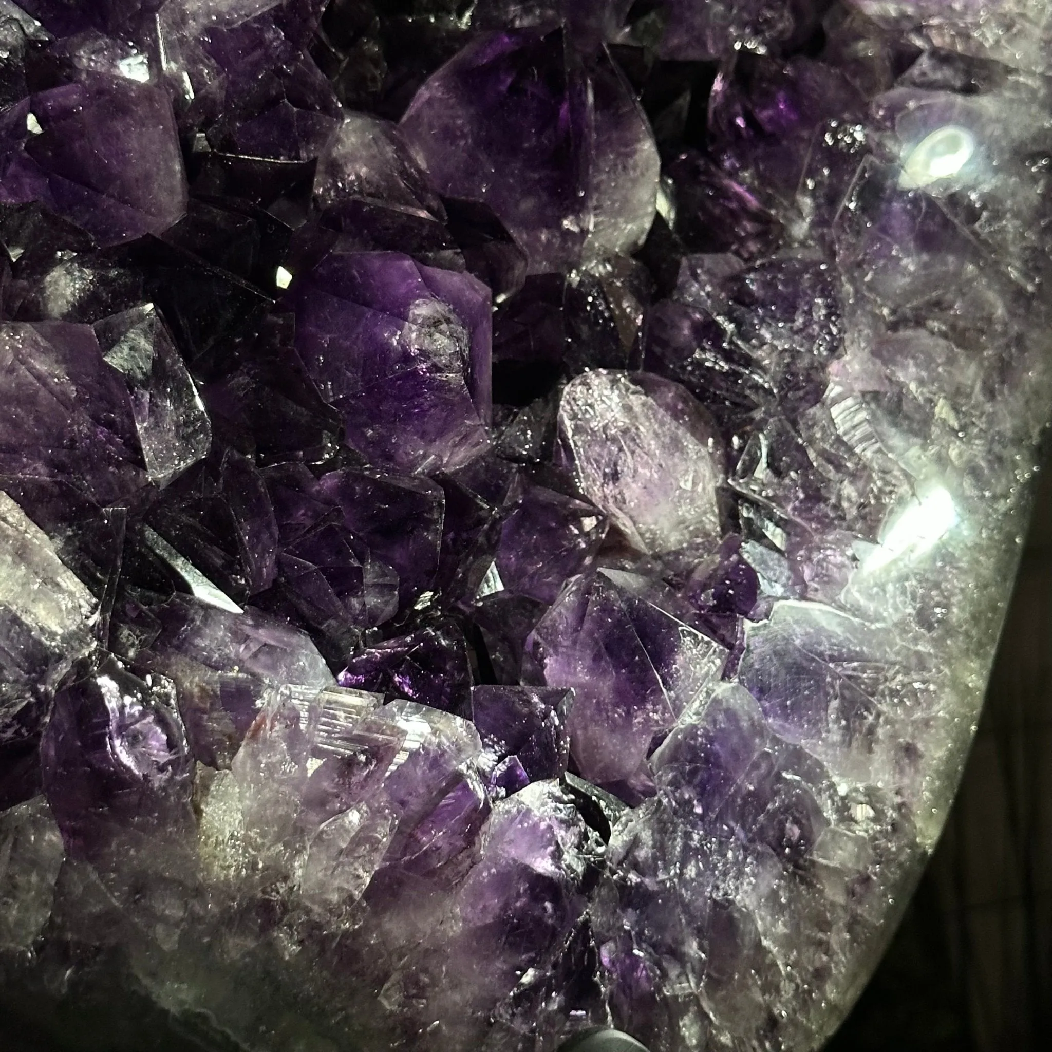 Amethyst Cluster on a Metal Base, 74.3 lbs & 23.5" Tall, #5491-0151