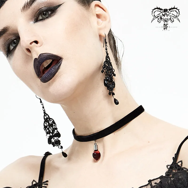 AS089 Blood drop heart-shaped pendant choker