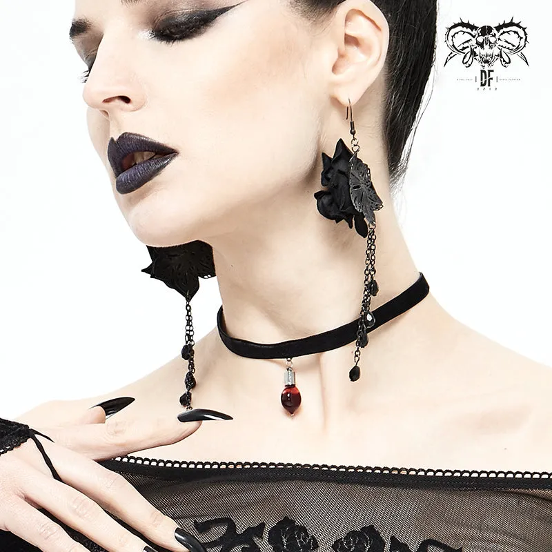 AS089 Blood drop heart-shaped pendant choker