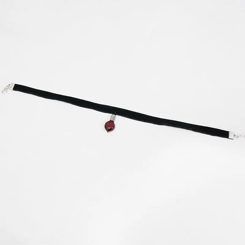AS089 Blood drop heart-shaped pendant choker