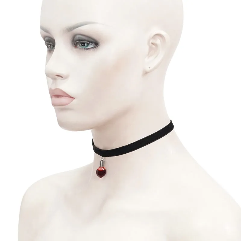 AS089 Blood drop heart-shaped pendant choker