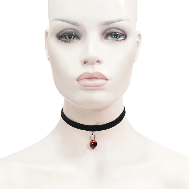 AS089 Blood drop heart-shaped pendant choker