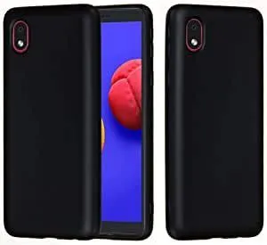 Black Gel Case Tough Shockproof Phone Case Gel Cover for Samsung Galaxy A01 Core