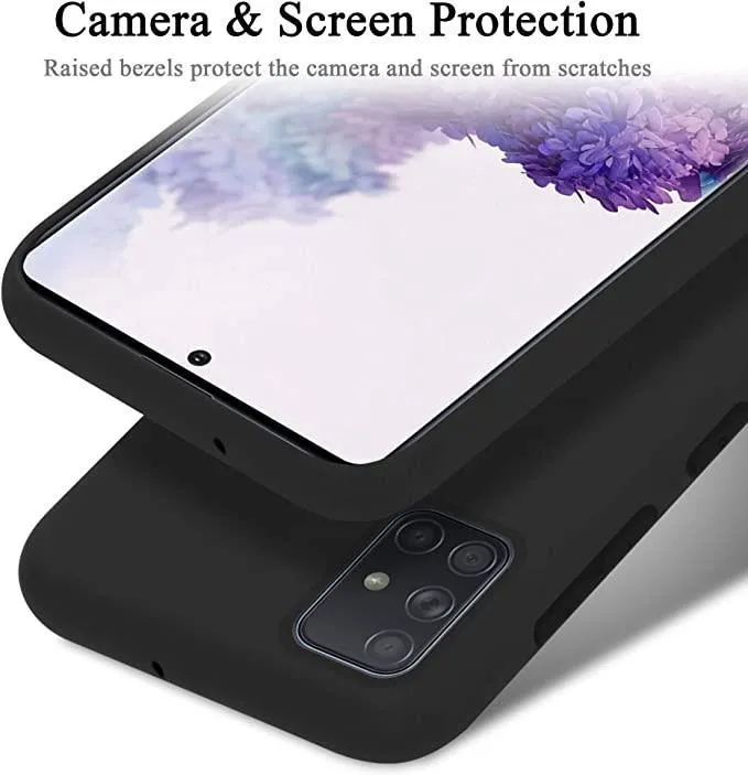 Black Gel Case Tough Shockproof Phone Case Gel Cover for Samsung Galaxy A71 4G
