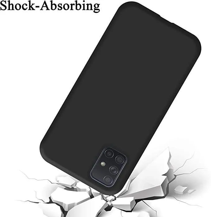 Black Gel Case Tough Shockproof Phone Case Gel Cover for Samsung Galaxy A71 4G