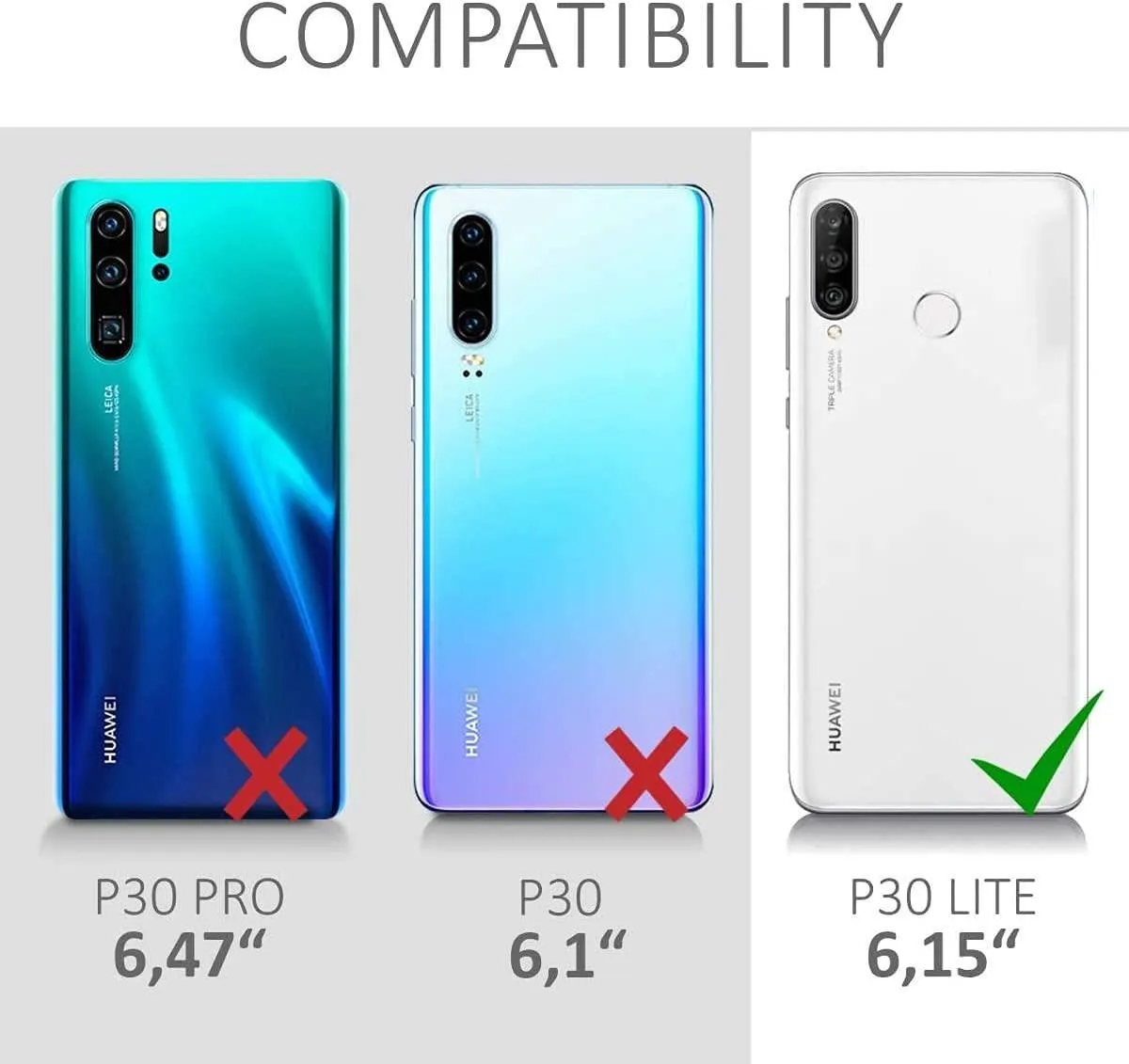 Black Gel Case Tough Shockproof Phone Case Gel Cover Skin for Huawei P30 Lite