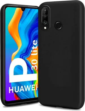 Black Gel Case Tough Shockproof Phone Case Gel Cover Skin for Huawei P30 Lite