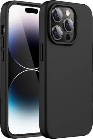 Black Gel Case Tough Shockproof Phone Case Gel Cover Skin for iPhone 15 Pro