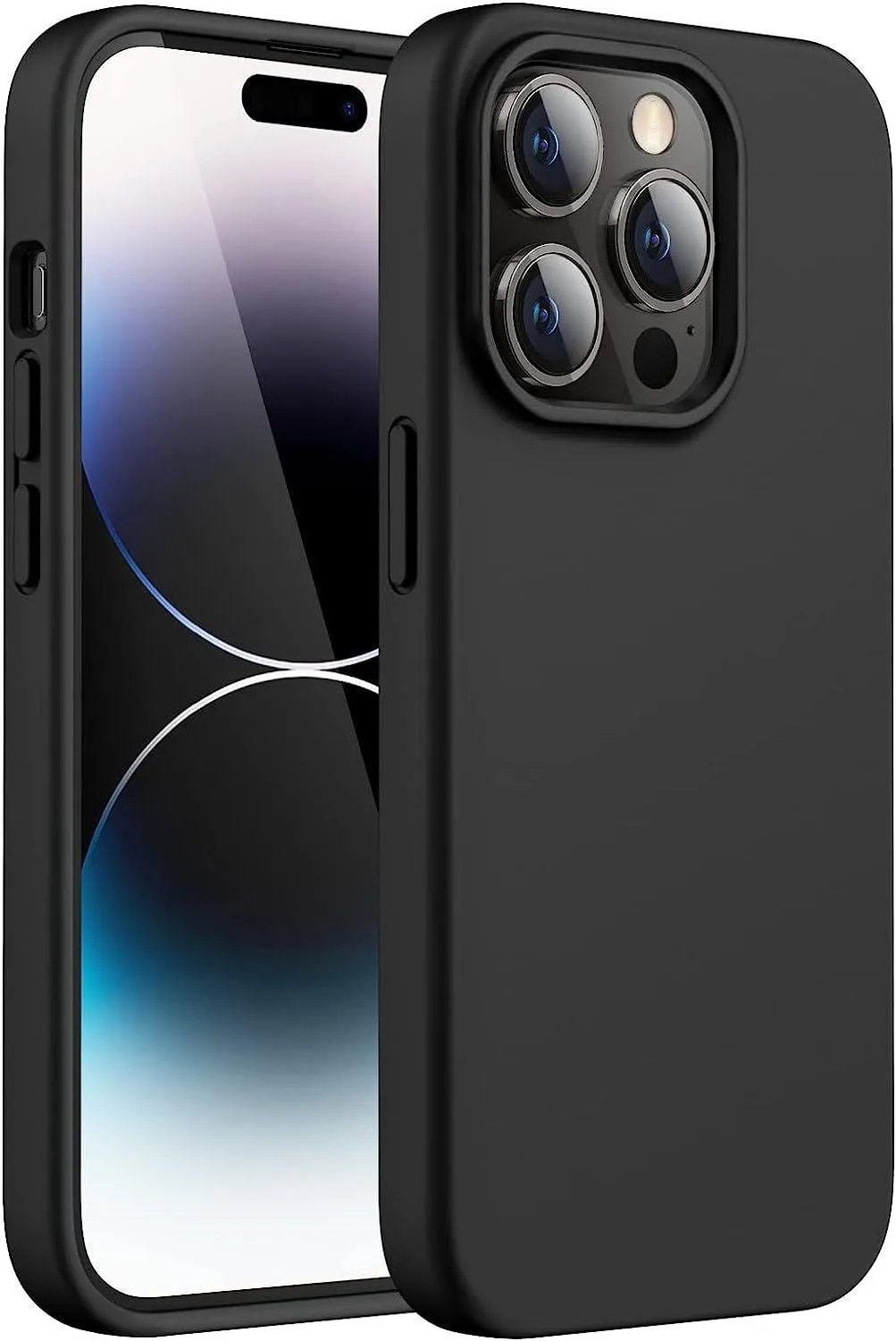Black Gel Case Tough Shockproof Phone Case Gel Cover Skin for iPhone 15 Pro
