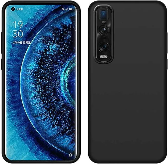Black Gel Case Tough Shockproof Phone Case Gel Cover Skin for Oppo Find X2 Pro