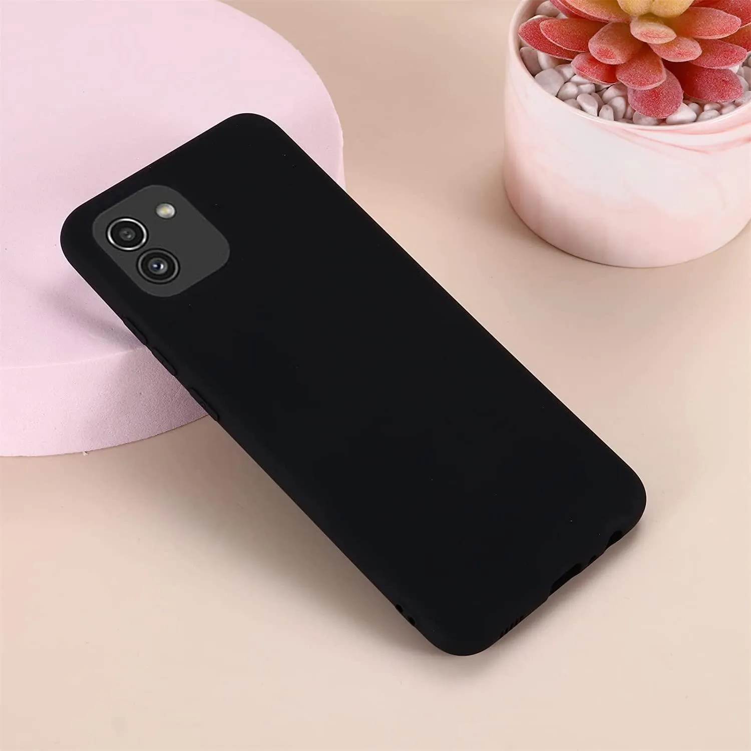 Black Gel Case Tough Shockproof Phone Case Gel Cover Skin for Samsung Galaxy A03